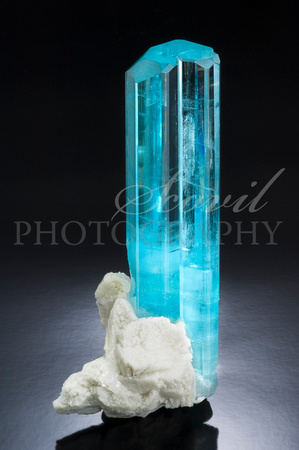 Beryl - aquamarine. 18.2 cm h. Gilgit-Baltistan, Pakistan. M Budil coll.